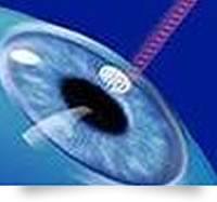 laser pointed to eye