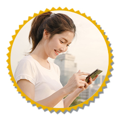 woman smiling with cellphone